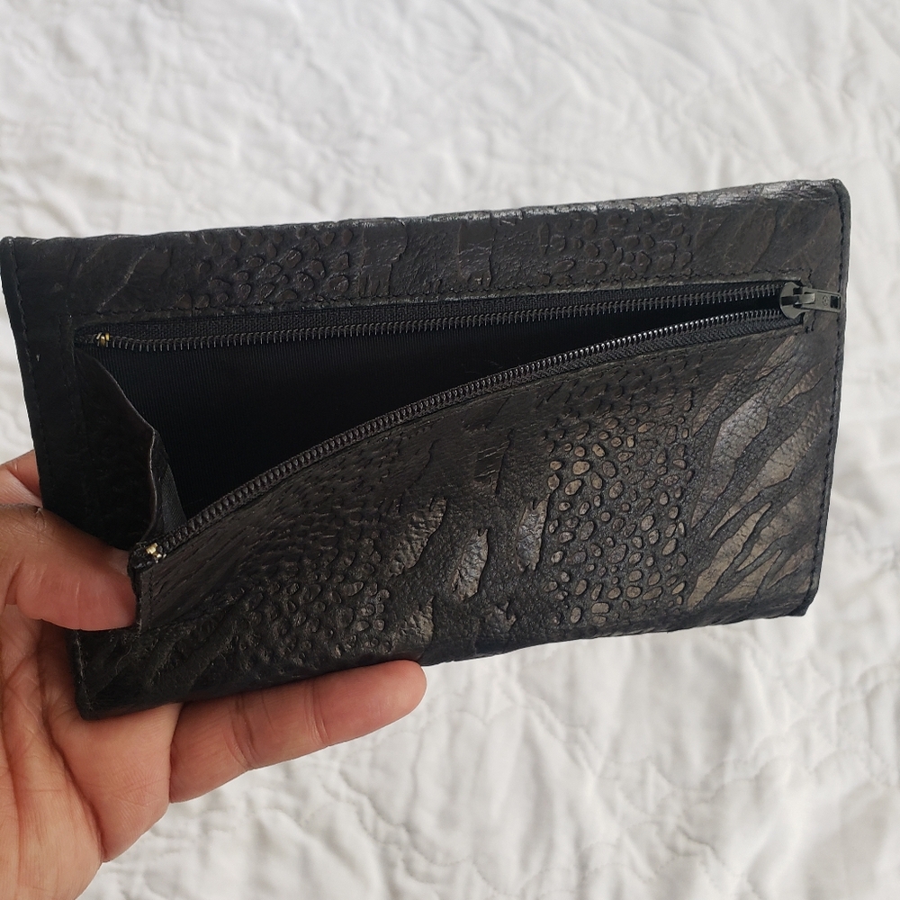 Vintage Python Leather, Black Wallet/Checkbook - image 3